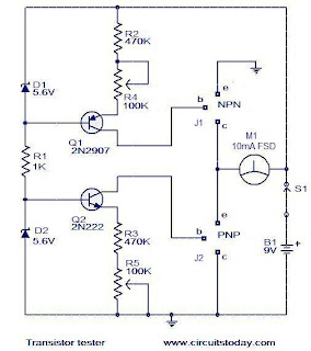 Electronics Technology: Transistor Tester Circuit