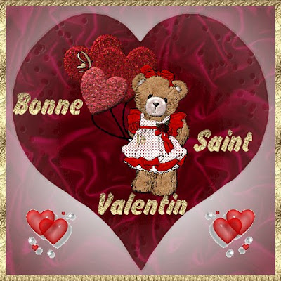 ST-Valentin St+Valentin+-+Nounours+-+coeur+-+rouge+