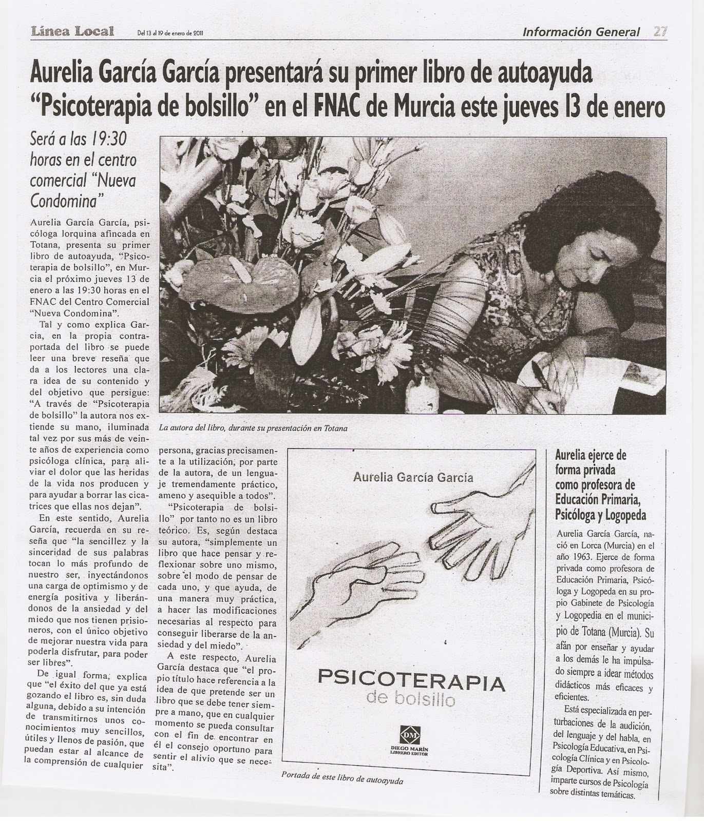 AURELIA GARCÍA Psicóloga, escritora y editora. ENTREVISTAS