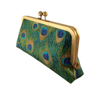 Pretty as a Peacock in Green Pencil Purse
