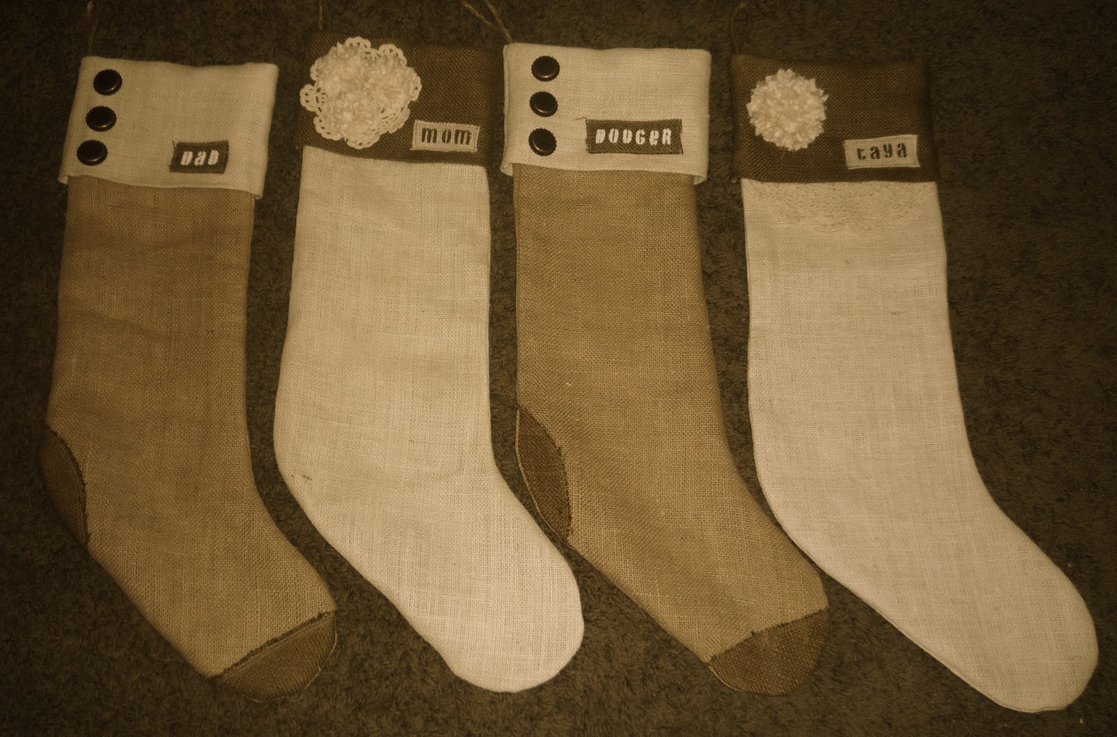 Furniture Fix Burlap Stocking HowTo