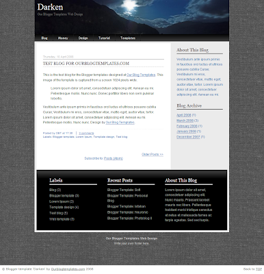 Our Blogger Templates Blogger Template Darken
