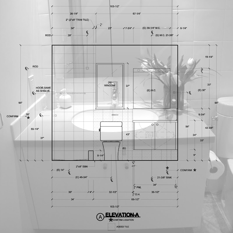 Standard 5'x 8' Bathroom Design & Construction Document title=