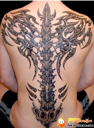 tattoos on back. tribal ack tattoos for men.