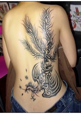 phoenix tattoo on the back