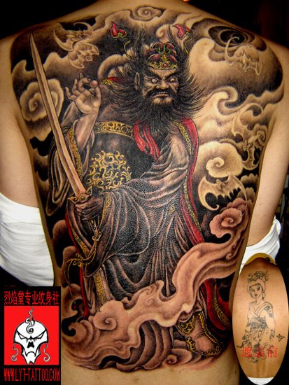 Back Body Man With Full Tattoo Designs