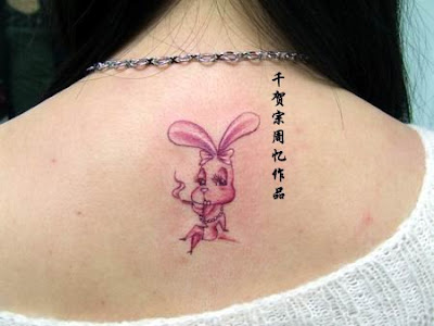 bunny free tattoo design This is a human-like bunny with a necklace - a 