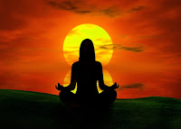meditation image with sun in background
