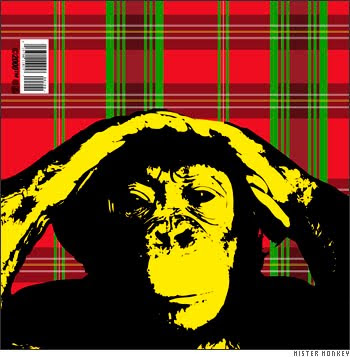 Monkey retro vector art