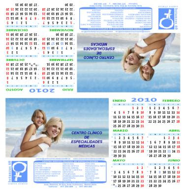Diseño del calendario semestral de sobremesa