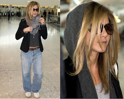 Jennifer Aniston. I'm liking her casual yet put together airport style here.