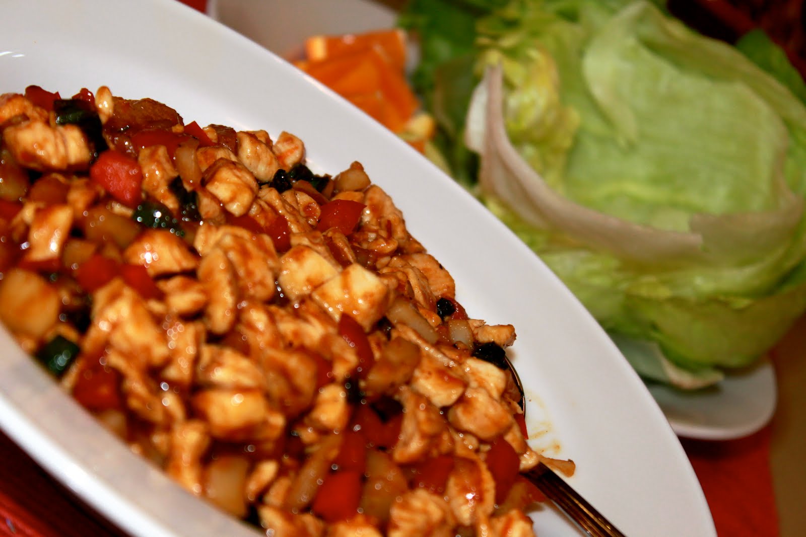 The Tempting Pepper Barbecued Chinese Chicken Lettuce Wraps
