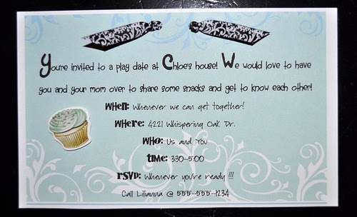 Lavender Clouds Playdate Invitation