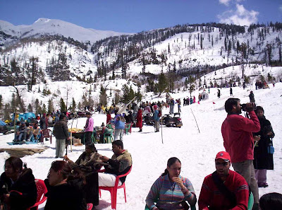 An usual view after fresh snow fall in Manali