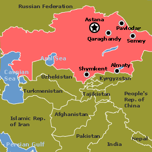 map of Kazakhstan