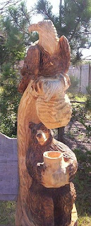 Eagle and Bear carving