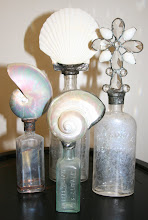 Vintage Shell Bottle Collection in White and Crystal