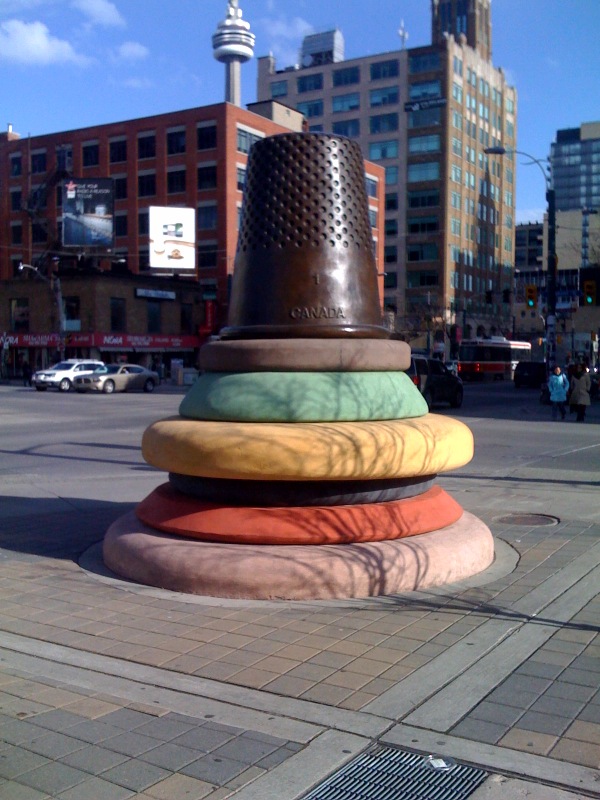 William Morris Fan Club Toronto's giant thimble