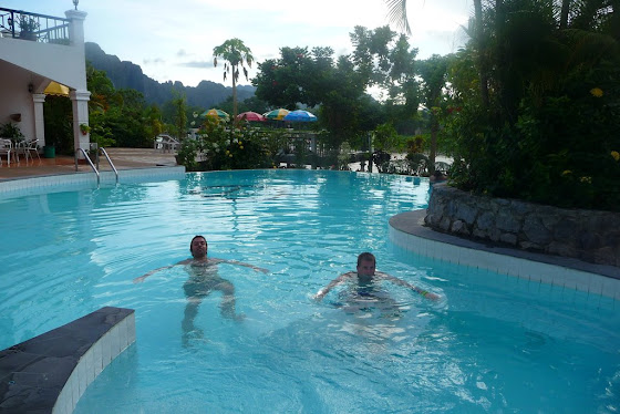 Aquí estamos en la pileta