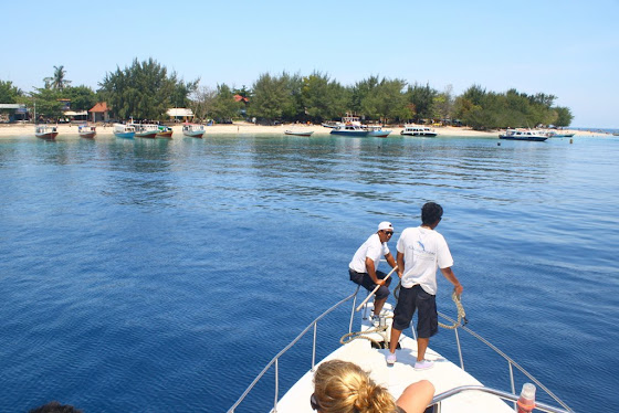 Llegando a la isla Gili Trawangan
