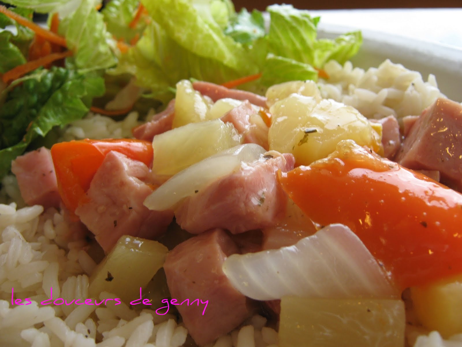 Les douceurs de genny FRICASSÉE DE JAMBON HAWAÏEN