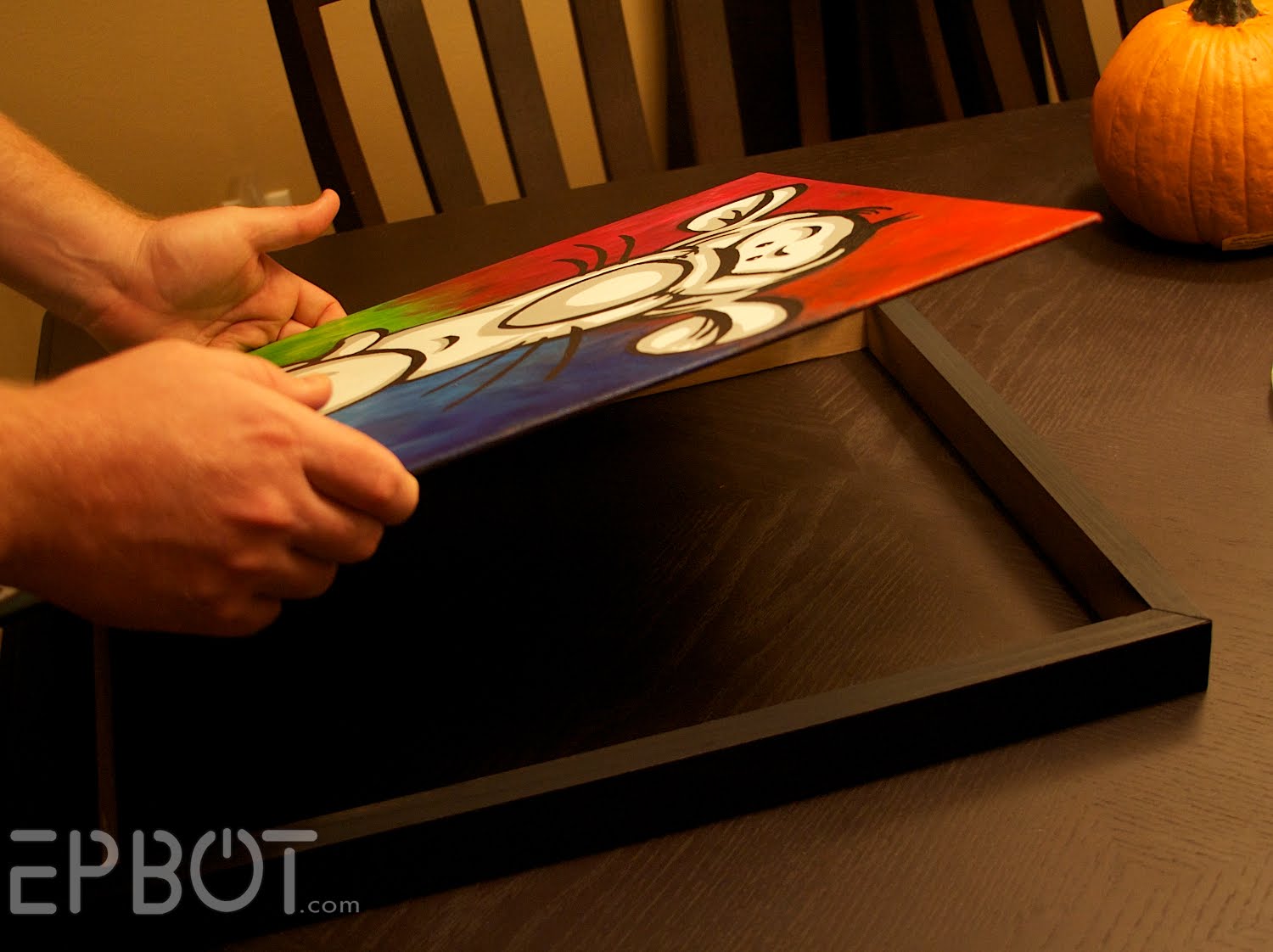 Next glue your hardboard to the frame using strong epoxy or construction