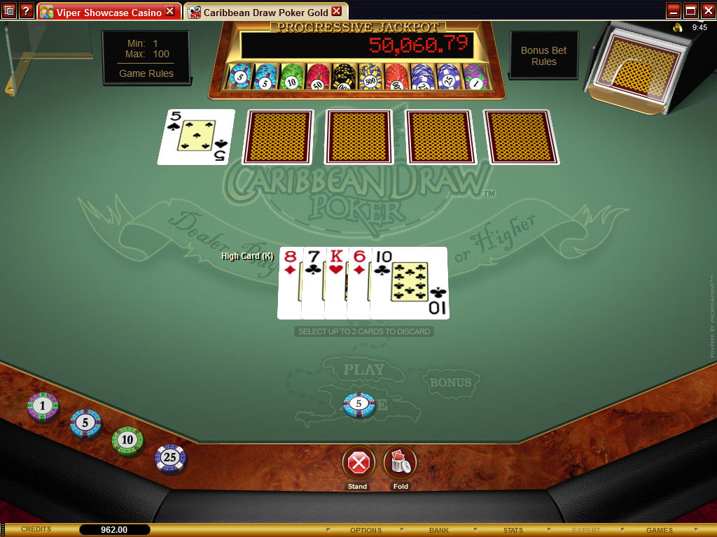 Caribbean draw poker strategy