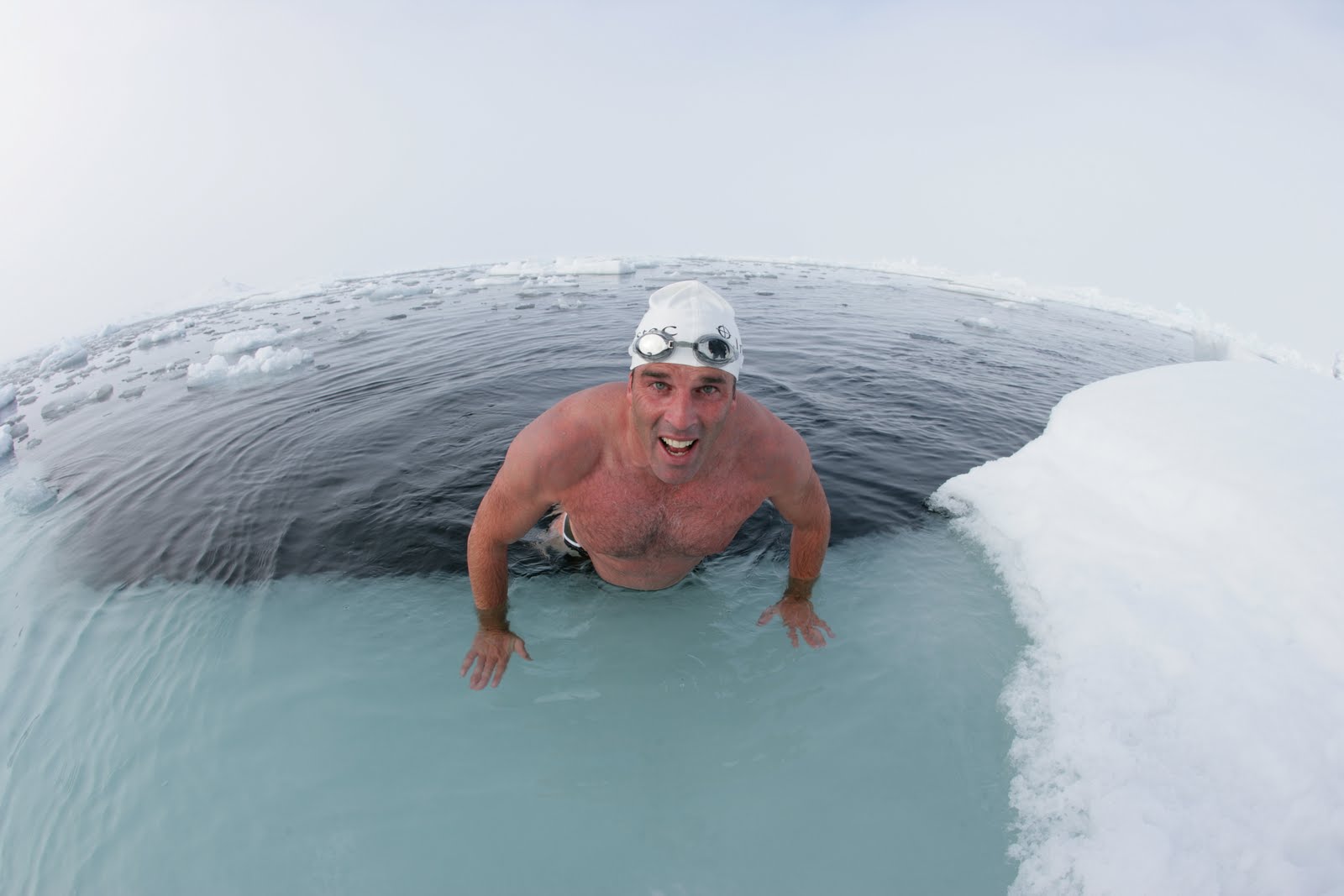 swimming in ice