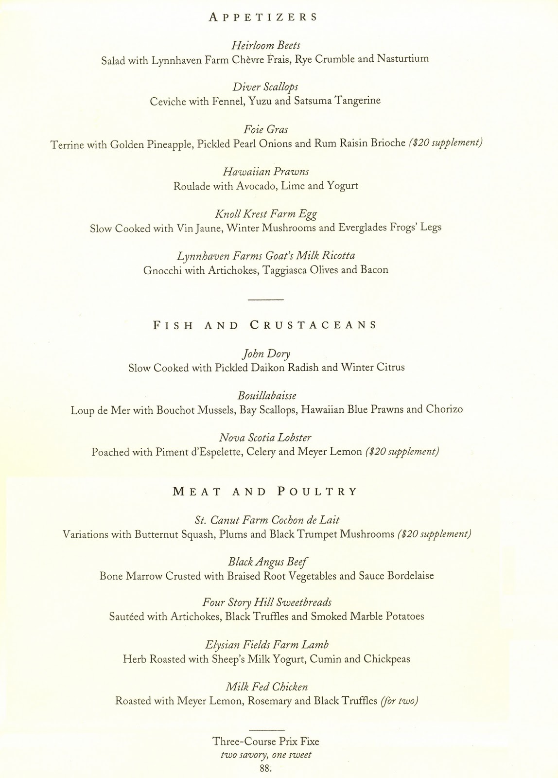 The American Menu Not Much On The Menu