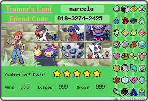 pokemons atuais de Marcelo