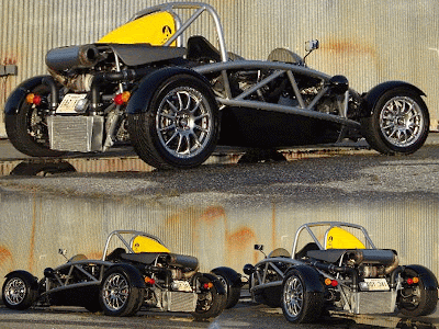 The Ariel Atom 500 V8 is identifiable from the standard Atom by the twin 
