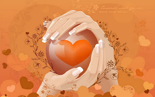 Love Ball in Palm Hand Wallpaper