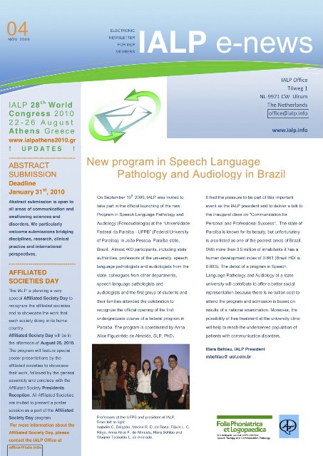 New program in Speech Language Pathology & Audiology in Brasil