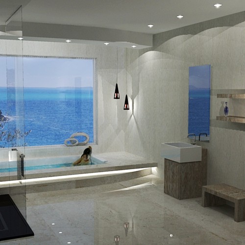 Funtastic Bathroom 3D visualization French Riviera project