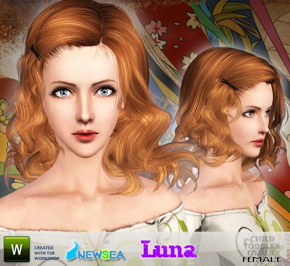 Newsea Luna Female Hairstyle. Download at The Sims Resource - Subscriber 