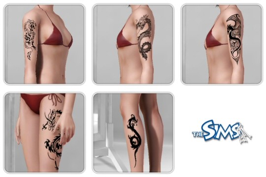 Unisex Dragon Tattoo Pack. Download at The Sims Key. Labels: Tattoos
