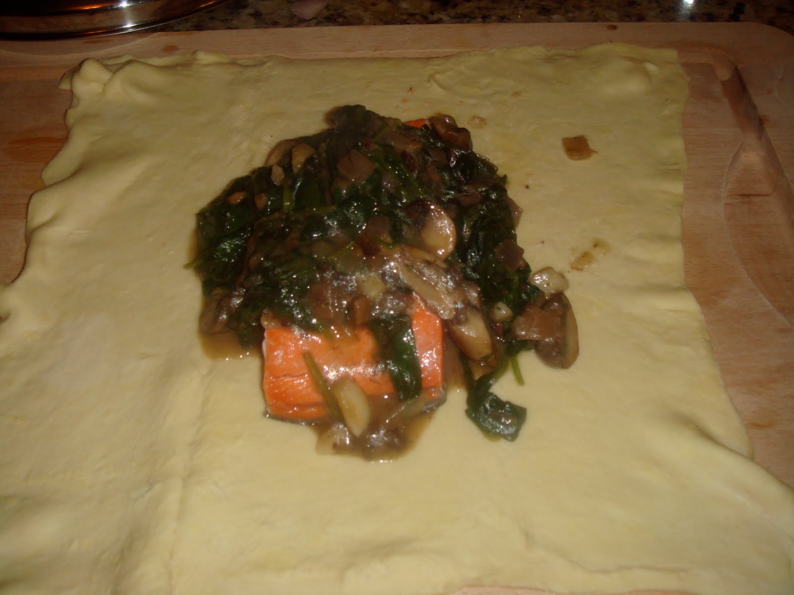 Chow and Chatter Salmon, Mushroom and Spinach En Croute