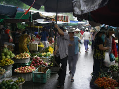 Bit of rain at the Hue market