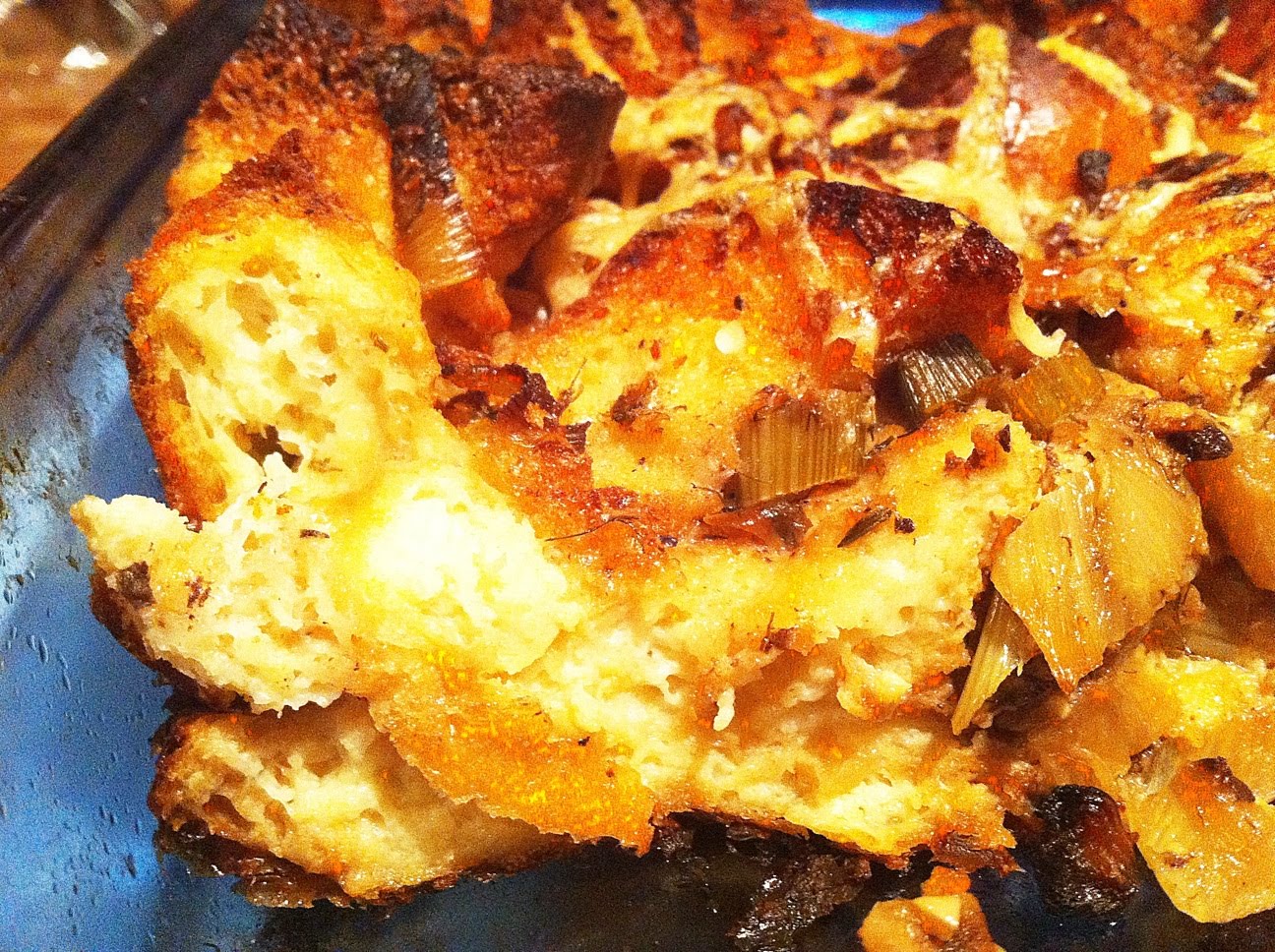 iron stef fennel bacon bread pudding