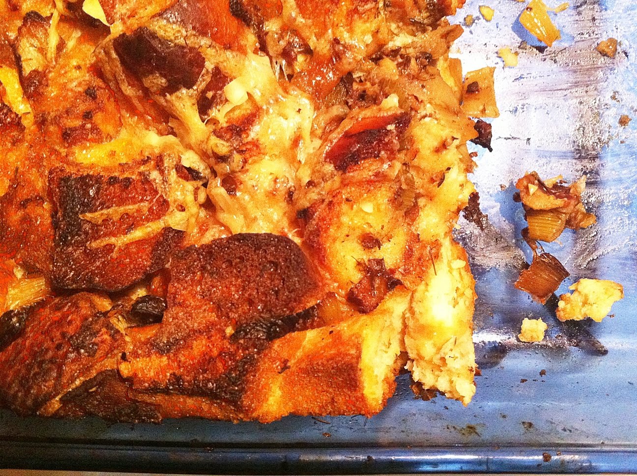 iron stef fennel bacon bread pudding