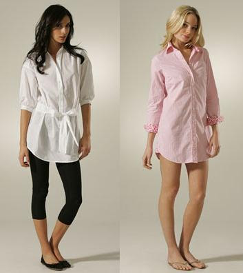  shirt dresses is to wear them over leggings (left -by Vince).