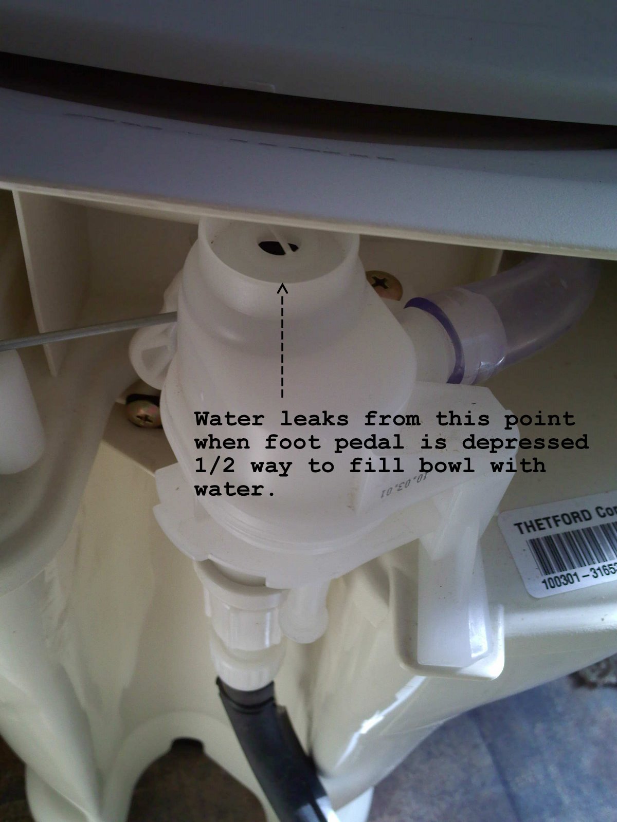 Thetford Toilet Valve Leak