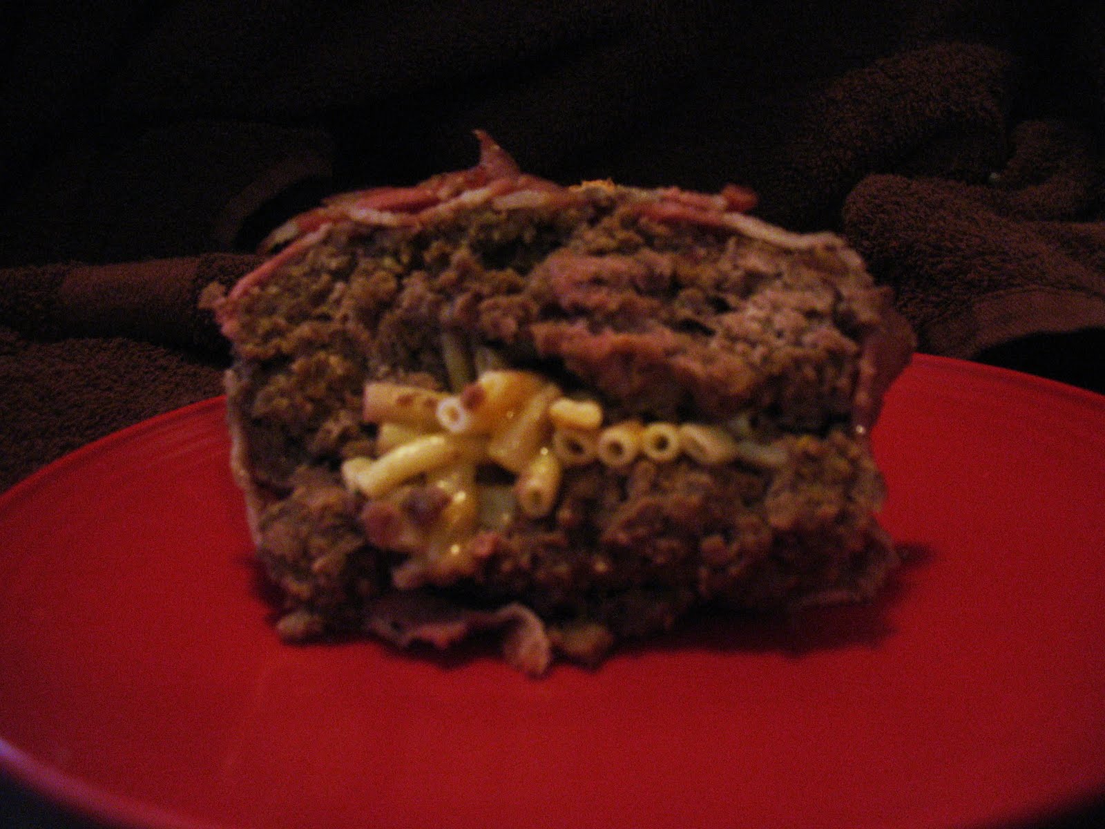 Robin's Food Stop Bacon Wrapped Mac N Cheese Stuffed Meatloaf