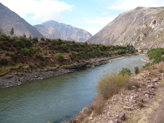 Vilcanota River with mountains from Andean Explorer