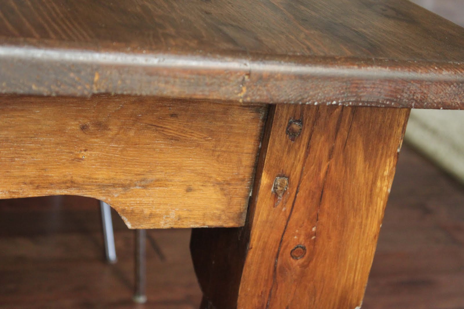 Craigslist dining table…before & after.