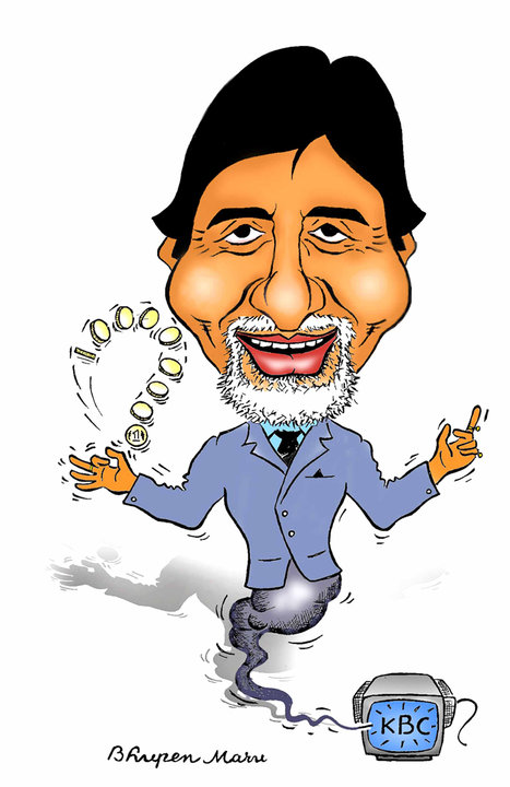 Maru World of Cartoon and Caricature: Amitabh Bachchan on KBC
