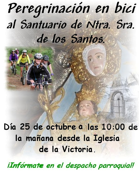 Cartel peregrinación en bici al santuario de Ntra. Sra. de los Santo