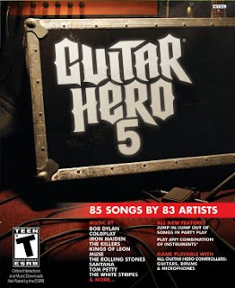 guitar, hero 5, poster, front page, video, game, ps, xbox, wii, image, cover