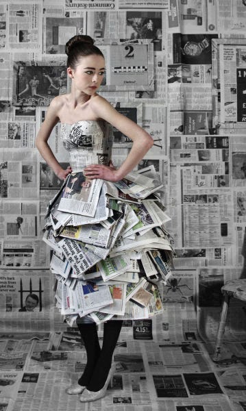 journey of an eco fashion brand...: Newspaper dress!!