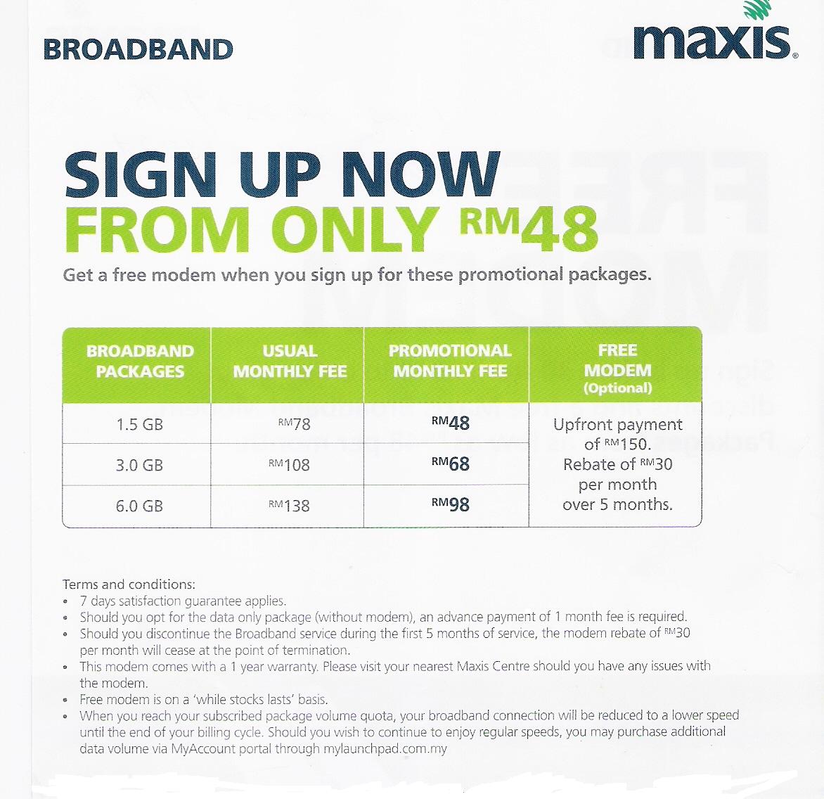 maxis broadband modem